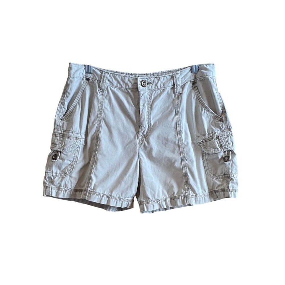 Faded Glory Womens Beige Cargo Shorts Heavy Stitching Size 10